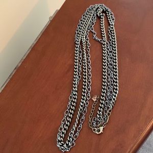 Sabika long gun metal color necklace